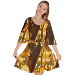 Lemon-slices Velour Kimono Dress by nate14shop