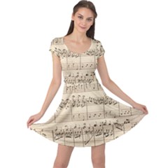 Print-musical Cap Sleeve Dress by nate14shop