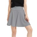 Small Soot Black and White Handpainted Houndstooth Check Watercolor Pattern Waistband Skirt View1