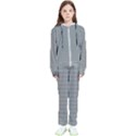 Soot Black and White Handpainted Houndstooth Check Watercolor Pattern Kids  Tracksuit View1