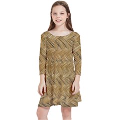 Esparto-tissue-braided-texture Kids  Quarter Sleeve Skater Dress