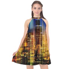 Skyline-light-rays-gloss-upgrade Halter Neckline Chiffon Dress 