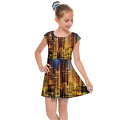 Skyline-light-rays-gloss-upgrade Kids  Cap Sleeve Dress by Jancukart