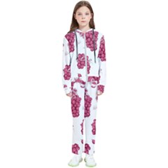 Grape-bunch-seamless-pattern-white-background-with-leaves 001 Kids  Tracksuit by nate14shop