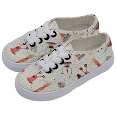 Seamless-background-with-spaceships-stars Kids  Classic Low Top Sneakers by nate14shop