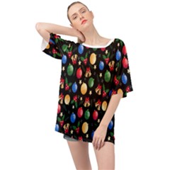 Gradient-christmas-pattern-design Oversized Chiffon Top by nate14shop