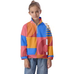 Geometric Series  Kids  Half Zip Hoodie by Sobalvarro