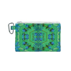 Vines Of Beautiful Flowers On A Painting In Mandala Style Canvas Cosmetic Bag (small) by pepitasart