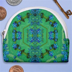 Vines Of Beautiful Flowers On A Painting In Mandala Style Horseshoe Style Canvas Pouch by pepitasart