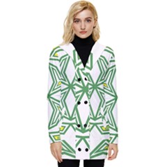 Abstract Pattern Geometric Backgrounds Button Up Hooded Coat  by Eskimos