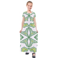 Abstract Pattern Geometric Backgrounds Kids  Short Sleeve Maxi Dress by Eskimos