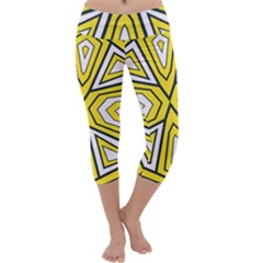 Abstract Pattern Geometric Backgrounds  Capri Yoga Leggings by Eskimos