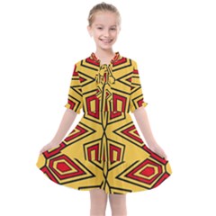 Abstract Pattern Geometric Backgrounds Kids  All Frills Chiffon Dress by Eskimos