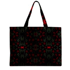 Folk Flowers Print Floral Pattern Ethnic Art Zipper Mini Tote Bag by Eskimos