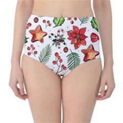 Pngtree-watercolor-christmas-pattern-background Classic High-waist Bikini Bottoms