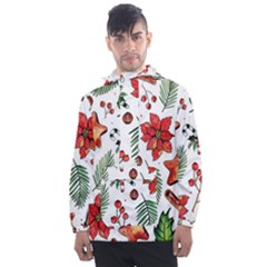 Pngtree-watercolor-christmas-pattern-background Men s Front Pocket Pullover Windbreaker by nate14shop