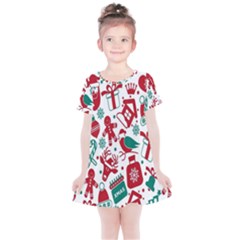 Chrismas Pattern Kids  Simple Cotton Dress by nate14shop