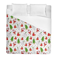 Hd-wallpaper-christmas-pattern-pattern-christmas-trees-santa-vector Duvet Cover (full/ Double Size) by nate14shop