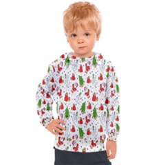 Hd-wallpaper-christmas-pattern-pattern-christmas-trees-santa-vector Kids  Hooded Pullover by nate14shop