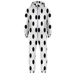 Black-and-white-polka-dot-pattern-background-free-vector Hooded Jumpsuit (men) by nate14shop