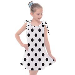 Black-and-white-polka-dot-pattern-background-free-vector Kids  Tie Up Tunic Dress by nate14shop