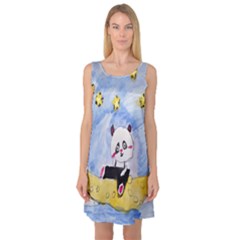 Panda Sleeveless Satin Nightdress