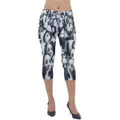 Panda-bear Lightweight Velour Capri Leggings  by nate14shop