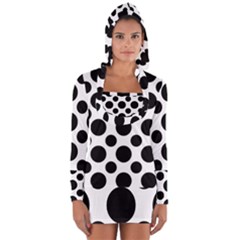 Seamless-polkadot-white-black Long Sleeve Hooded T-shirt