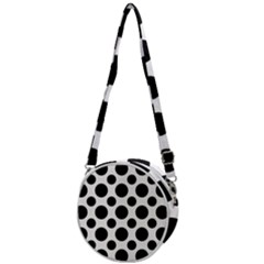 Seamless-polkadot-white-black Crossbody Circle Bag