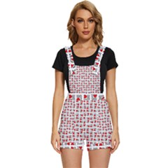 Spanish Love Phrase Motif Pattern Short Overalls