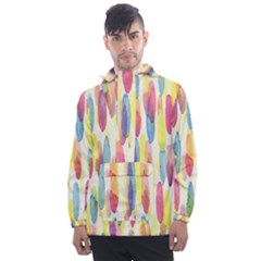 Watercolour-texture Men s Front Pocket Pullover Windbreaker by nate14shop