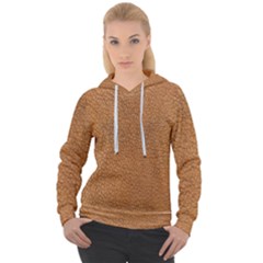 Leather Brown  Women s Overhead Hoodie by artworkshop