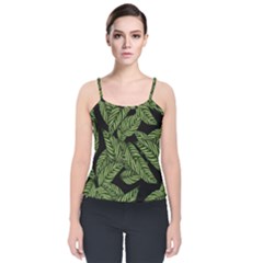  Leaves  Velvet Spaghetti Strap Top