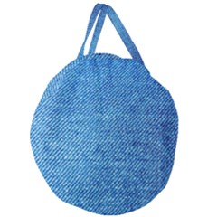 Jeans Blue  Giant Round Zipper Tote by artworkshop