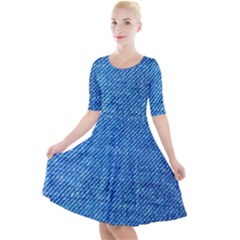 Jeans Blue  Quarter Sleeve A-line Dress by artworkshop