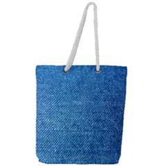 Jeans Blue  Full Print Rope Handle Tote (large) by artworkshop