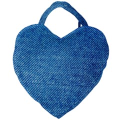 Jeans Blue  Giant Heart Shaped Tote by artworkshop