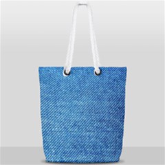 Jeans Blue  Full Print Rope Handle Tote (small) by artworkshop