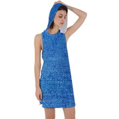 Jeans Blue  Racer Back Hoodie Dress by artworkshop