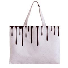 Illustration-chocolate-dropping-chocolate-background-vector Zipper Mini Tote Bag by nate14shop