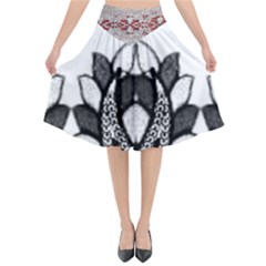 Im Fourth Dimension Black White Flared Midi Skirt by imanmulyana