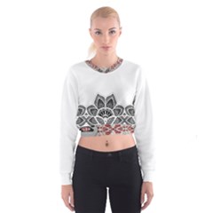 Im Fourth Dimension Black White Cropped Sweatshirt by imanmulyana