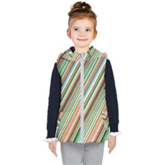 Stripe-colorful-cloth Kids  Hooded Puffer Vest by nate14shop