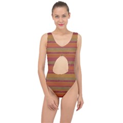 Background-lines Center Cut Out Swimsuit