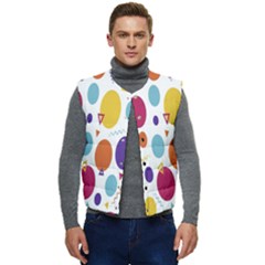 Background-polkadot 01 Men s Short Button Up Puffer Vest	 by nate14shop