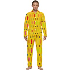 Banner-polkadot-yellow Men s Long Sleeve Velvet Pocket Pajamas Set