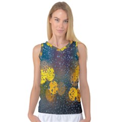  Raindrops Window Glass Women s Basketball Tank Top by artworkshop