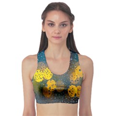  Raindrops Window Glass Sports Bra by artworkshop