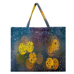  Raindrops Window Glass Zipper Large Tote Bag by artworkshop