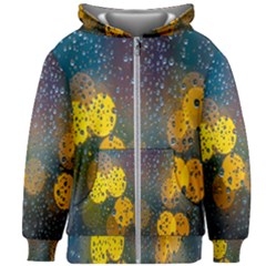  Raindrops Window Glass Kids  Zipper Hoodie Without Drawstring by artworkshop